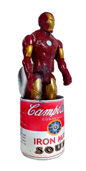 Campbell Soupe Iron Man Sculpture Pop Art 3d Unique 雕塑 标题为“Campbell Soupe Iron…” 由Pvettese, 原创艺术品, 喷漆