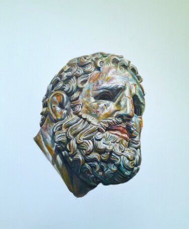 绘画 标题为“Warior 1” 由László Benkő, 原创艺术品, 油 安装在木质担架架上