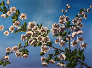 Ζωγραφική με τίτλο "Spring blossoms" από Irina Gauss, Αυθεντικά έργα τέχνης, Λάδι Τοποθετήθηκε στο Χαρτόνι