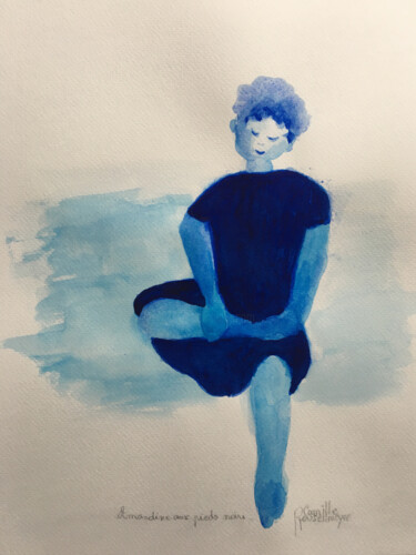 绘画 标题为“Amandine aux pieds…” 由Camille Rouschmeyer, 原创艺术品, 水彩