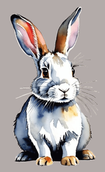 Peinture intitulée "Rabbit" par Steve Woodward, Œuvre d'art originale, Aquarelle