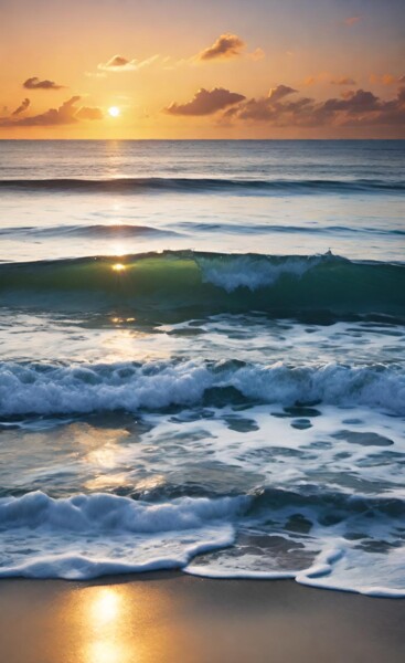 Photographie intitulée "Sunset Wave" par Steve Woodward, Œuvre d'art originale, Photographie numérique