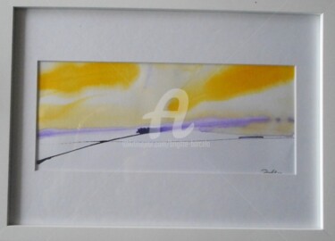 Peinture intitulée "soleil levant" par Brigitte Barcelo, Œuvre d'art originale, Encre Monté sur Carton
