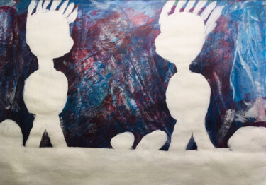 Peinture intitulée "l'ombre antarctique" par Aristide Ngotta, Œuvre d'art originale, Acrylique