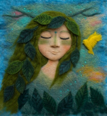Arte textil titulada "Own Song" por Christine Denorme, Obra de arte original, Fibra textil Montado en artwork_cat.