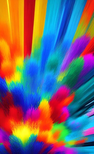 Peinture intitulée "ColorBurst Canvas" par Steve Woodward, Œuvre d'art originale, Acrylique