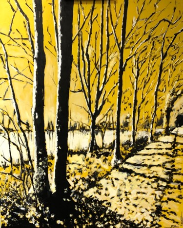 Peinture intitulée "La voie verte" par B-Lec, Œuvre d'art originale, Acrylique Monté sur Châssis en bois