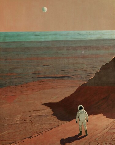 数字艺术 标题为“The Martian Chronic…” 由Alexander Galyatsky, 原创艺术品, 数字打印 安装在木质担架架上