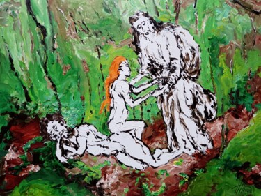 绘画 标题为“Et Adonaï a pris le…” 由Antoine Juliens, 原创艺术品, 丙烯 安装在纸板上