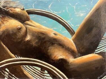 La piscine 1 Peinture intitulée "La piscine 1" par B-Lec, Œuvre d'art originale, Acrylique Monté sur Châssis en bois