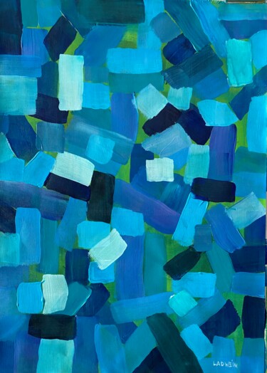 Painting titled "Blue Variations" by Richard Ladwein, Original Artwork, Acrylic
