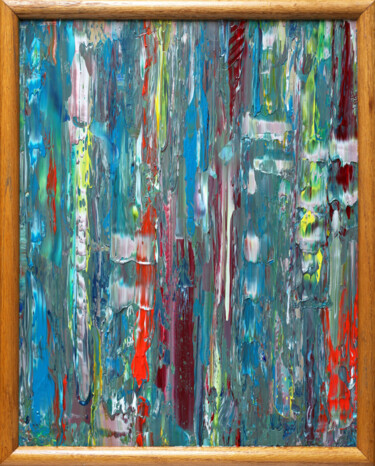 Painting titled "Let It Flow" by Preston M. Smith (PMS), Original Artwork, Oil Mounted on Glass