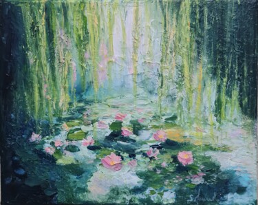 Le Jardin où le Temps s'endort Peinture intitulée "Le Jardin où le Tem…" par Stéphanie Menard, Œuvre d'art originale, Acrylique Monté sur Châssis en bois