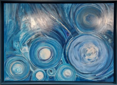Painting titled "le Tourbillon, Or b…" by Nathalie Fernandes (Natys), Original Artwork, Acrylic Mounted on Wood Stretcher fr…