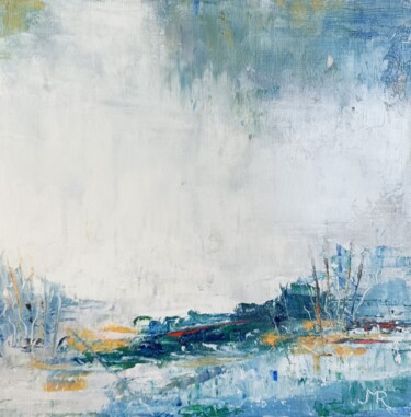 Schilderij getiteld "Près du bord" door Jean-Michel Roger, Origineel Kunstwerk, Olie Gemonteerd op Frame voor houten brancard