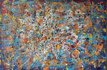 Картина под названием "Colorful abstract 4…" - Valera, Подлинное произведение искусства, Акрил