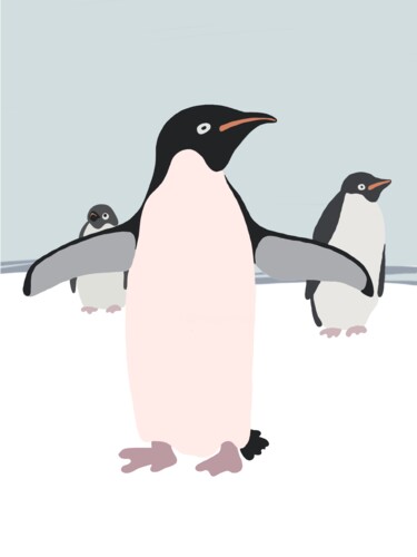 数字艺术 标题为“Penguins series 2” 由Nadya Khotareva, 原创艺术品, 数字油画