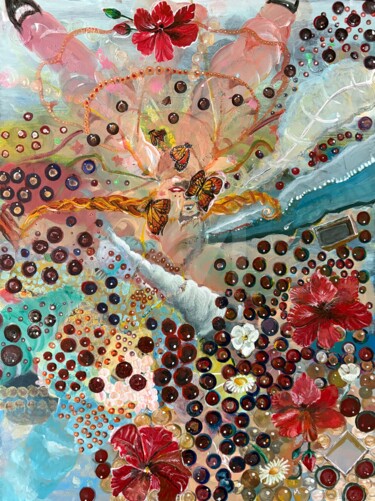 "Renversement" başlıklı Tablo Lyne De Vee tarafından, Orijinal sanat, Akrilik Ahşap Sedye çerçevesi üzerine monte edilmiş