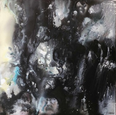 Schilderij getiteld "Le cœur de Beaudela…" door Susanna Massa, Origineel Kunstwerk, Inkt Gemonteerd op Frame voor houten bra…