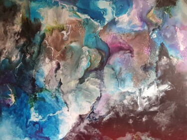 Peinture intitulée "Earth" par Susanna Massa, Œuvre d'art originale, Encre Monté sur Châssis en bois