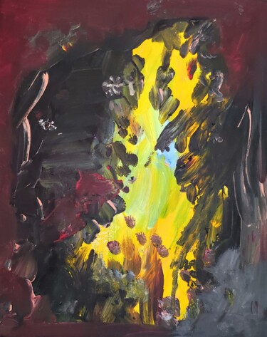 Painting titled "Pretty naive flower…" by Milto Sideris, Original Artwork, Acrylic Mounted on Other rigid panel
