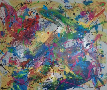 Peinture intitulée "" Wild Chaos"" par Reinhold Tarde, Œuvre d'art originale, Acrylique