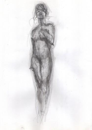 Dessin intitulée "Etude de nu  mars 2…" par Dominique Leblanc, Œuvre d'art originale, Crayon