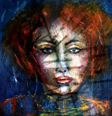 Peinture intitulée "" La Moue "" par Edwige Manon (edman), Œuvre d'art originale, Acrylique Monté sur Châssis en bois