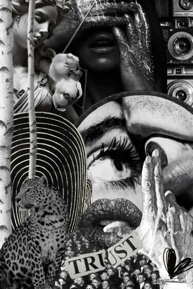 "Trust." başlıklı Dijital Sanat Kim Van Zwol tarafından, Orijinal sanat, Dijital Kolaj Ahşap panel üzerine monte edilmiş
