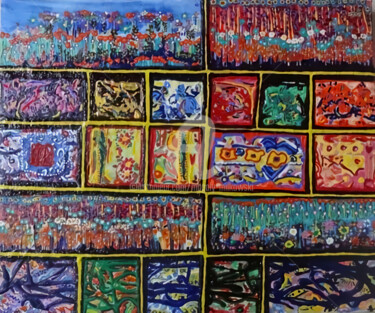 Peinture intitulée "De nouveaux champs…" par Magaly Milkowski, Œuvre d'art originale, Acrylique Monté sur artwork_cat.