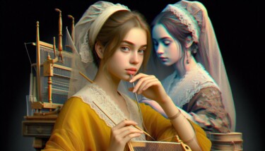 数字艺术 标题为“The Lacemaker Dream” 由Carlos Guilherme Gutemberg, 原创艺术品, AI生成的图像