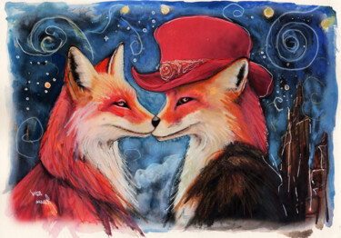 Schilderij getiteld "nosek do noska" door Jena Polak, Origineel Kunstwerk, Acryl