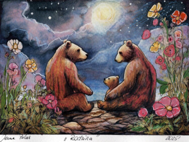 Pittura intitolato "mama, tata...." da Jena Polak, Opera d'arte originale, Acrilico