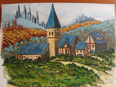 Schilderij getiteld "Reinos Olvidados" door Alejandro Marchante, Origineel Kunstwerk, Aquarel
