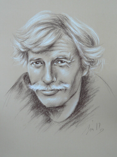 Dessin intitulée "Portrait de Jean Fe…" par Isabelle Milloz, Œuvre d'art originale, Craie