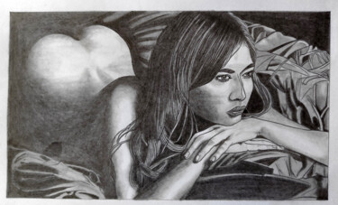 Disegno intitolato "Rêveuse" da Louis Garcia, Opera d'arte originale, Matita