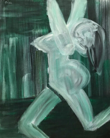 绘画 标题为“walk in the forest” 由Wojtek Gawlik, 原创艺术品, 丙烯