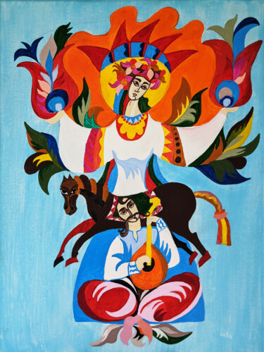 Peinture intitulée "The Soul of the Cos…" par Tusya Lav, Œuvre d'art originale, Acrylique