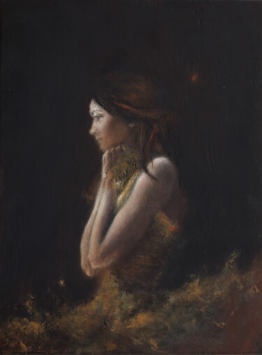 Schilderij getiteld "My Ballet Dancer Ar…" door Erika Von Gaal, Origineel Kunstwerk, Olie Gemonteerd op Houten paneel