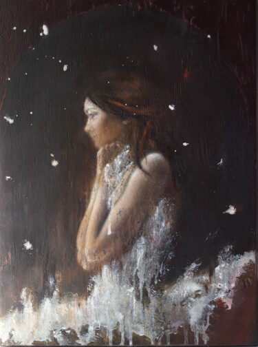 Schilderij getiteld "My Ballet Dancer Ar…" door Erika Von Gaal, Origineel Kunstwerk, Olie Gemonteerd op Houten paneel