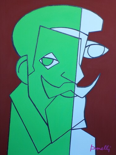 Pittura intitolato "Portrait of Claudio…" da Gabriele Donelli, Opera d'arte originale, Acrilico