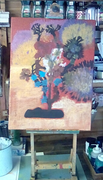 Peinture intitulée "Fleurs Expression." par Peter Scott-Harrison, Œuvre d'art originale, Acrylique Monté sur Châssis en bois
