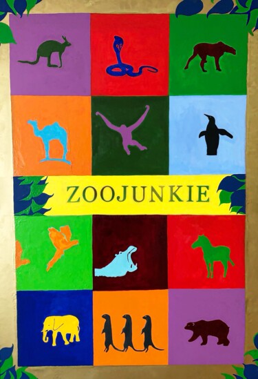 "Zoojunkie" başlıklı Tablo Oliver Steinmann tarafından, Orijinal sanat, Akrilik Ahşap panel üzerine monte edilmiş