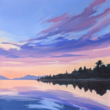 Painting titled "Sunset Sky #1" by Antonina Banderova, Original Artwork, Acrylic
