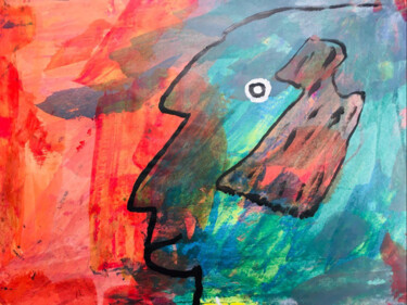 Peinture intitulée "indien d'amérique X…" par Aristide Ngotta, Œuvre d'art originale, Acrylique