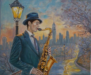 Un soir un saxo "Un soir un saxo" başlıklı Tablo Pascal Bourgouin tarafından, Orijinal sanat, Petrol Ahşap Sedye çerçevesi üzerine monte edi…