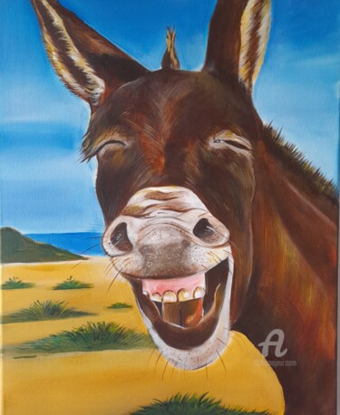 Peinture intitulée "Fou Rire" par Hajer Aloui, Œuvre d'art originale, Acrylique