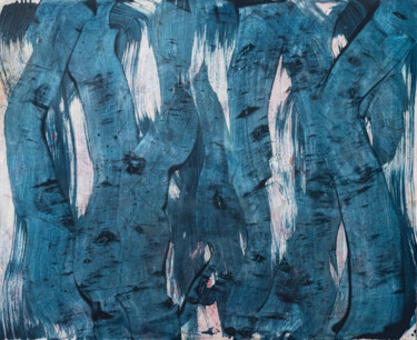 Peinture intitulée "Blues Backstage" par Elisabeth Laplante, Œuvre d'art originale, Huile