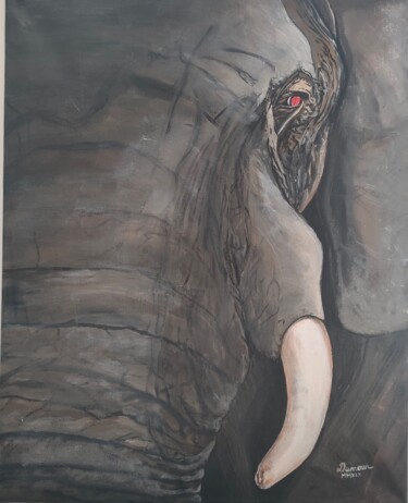 Peinture intitulée "Elephant" par David Damour, Œuvre d'art originale, Acrylique