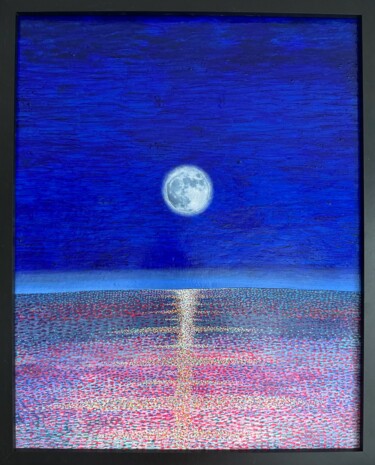 Painting titled "Promessa alla Luna…" by Stefano Pallara, Original Artwork, Acrylic